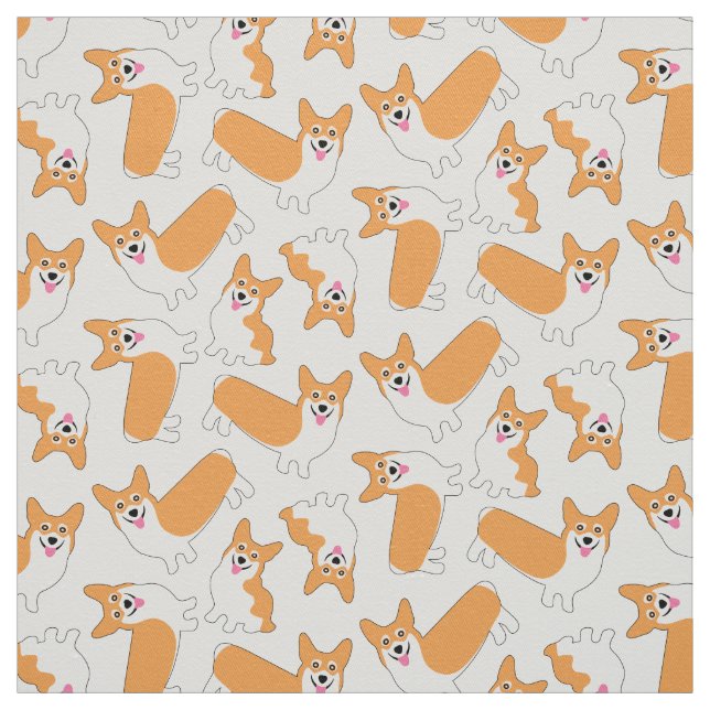 Tecido Padrão Super Bonito Pembroke Welsh Corgi (Modelo)
