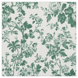 Tecido Padrão Toile de Galho Floral Verde