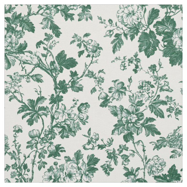 Tecido Padrão Toile de Galho Floral Verde (Modelo)