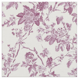 Tecido Padrão Toile de Pássaro Floral Rosa