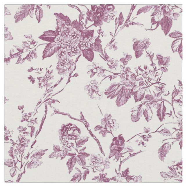 Tecido Padrão Toile de Pássaro Floral Rosa (Detalhe)