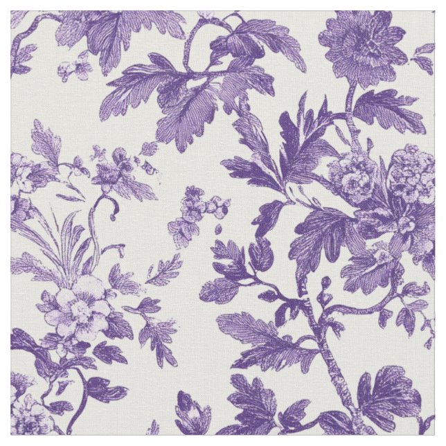 Tecido Padrão Toile de Rosa Lavanda (Detalhe)