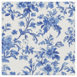 Tecido Padrão Toile de Vide Botânica Azul