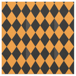 Tecido Padrão Tradicional de Dia das Bruxas Preto e Laran