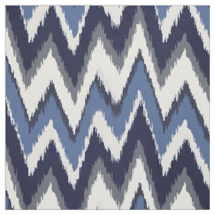 Tecido Padrão tribal de Chic blue e white ikat