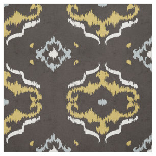 Tecido Padrão tribal de ikat amarelo