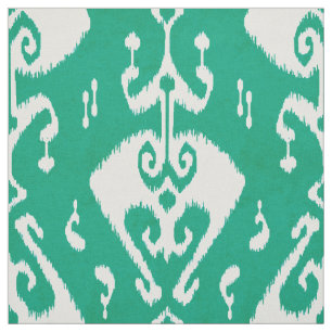 Tecido Padrão tribal de ikat verde textura moderna