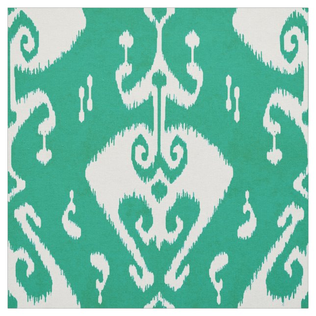 Tecido Padrão tribal de ikat verde textura moderna (Modelo)