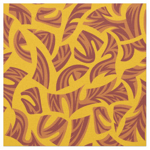 Tecido Padrão Tribal Étnico Laranja Amarelo