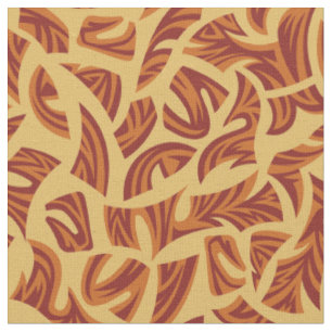 Tecido Padrão Tribal Étnico Laranja Castanho