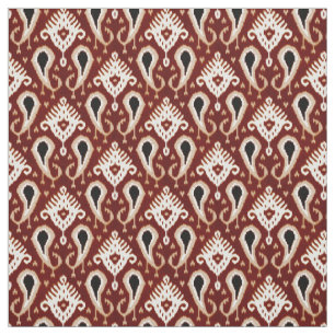 Tecido Padrão Tribal Trendy Bonito Taupe Red Brown Ikat