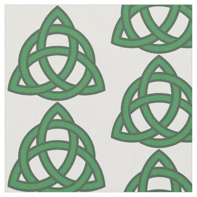 Tecido Padrão Triquetra do Nó Celta Verde (Detalhe)