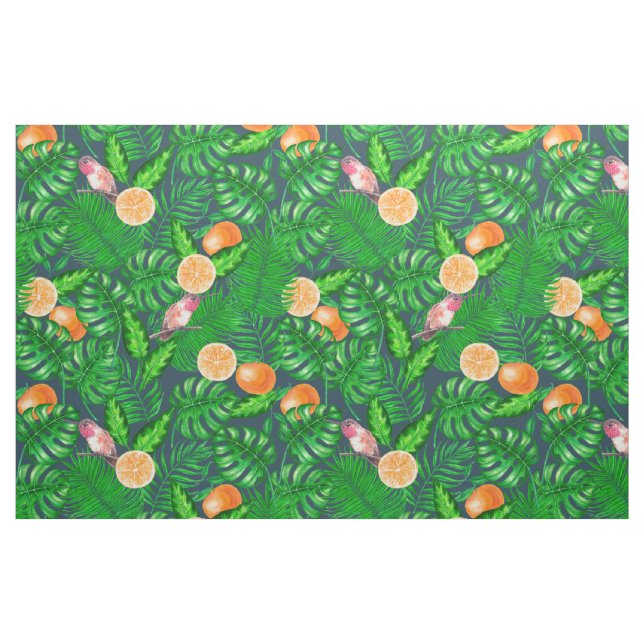 Tecido Padrão tropical, beija-flores (Fat Quarter)