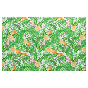 Tecido Padrão tropical, beija-flores II