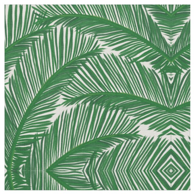 Tecido Padrão Tropical de Folha Verde Moderna (Detalhe)