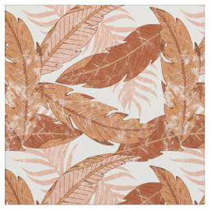 Tecido Padrão Tropical Terracotta Palm Deixa Folhas