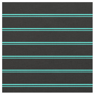 Tecido Padrão Turquesa e Stripes Negras