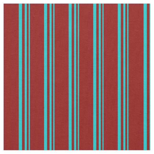 Tecido Padrão Turquesa Escura e Stripes/Linhas Vermelhas  (Detalhe)