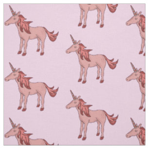 Tecido Padrão Unicórnio Rosa Bonito - Crianças