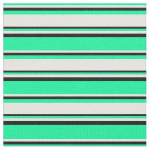 Tecido Padrão Verde, Branco e Preto Striped/Links