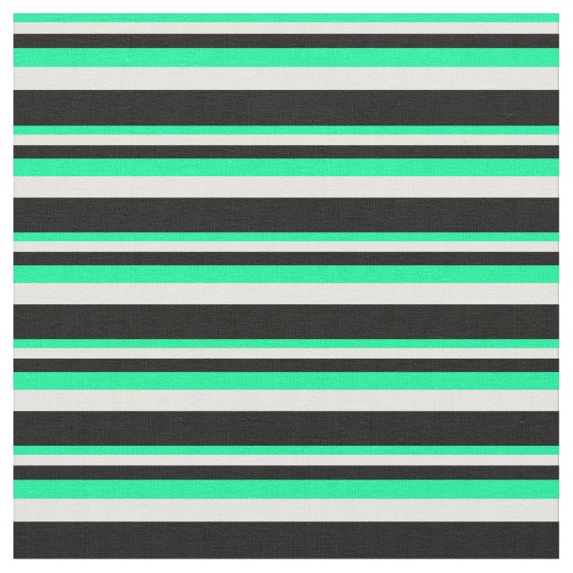 Tecido Padrão verde, branco e riscado preto (Detalhe)