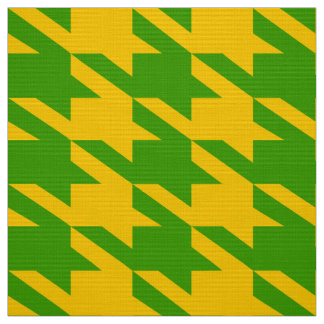 Tecido Padrão verde e amarelo do houndstooth perfeito
