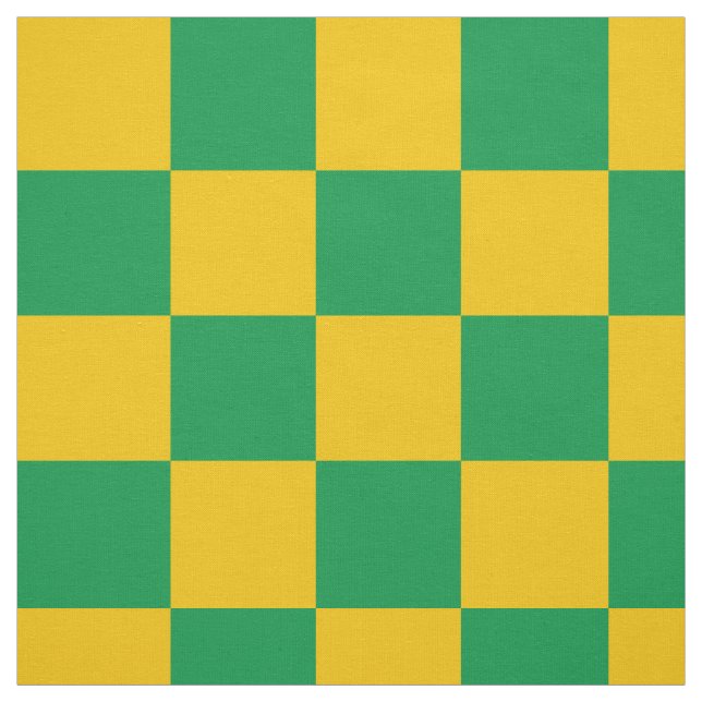 Tecido Padrão verde e amarelo do tabuleiro de xadrez (Modelo)
