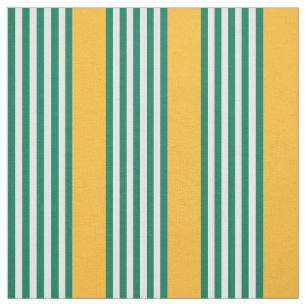 Tecido Padrão verde e branco de cinco faixas com amarelo