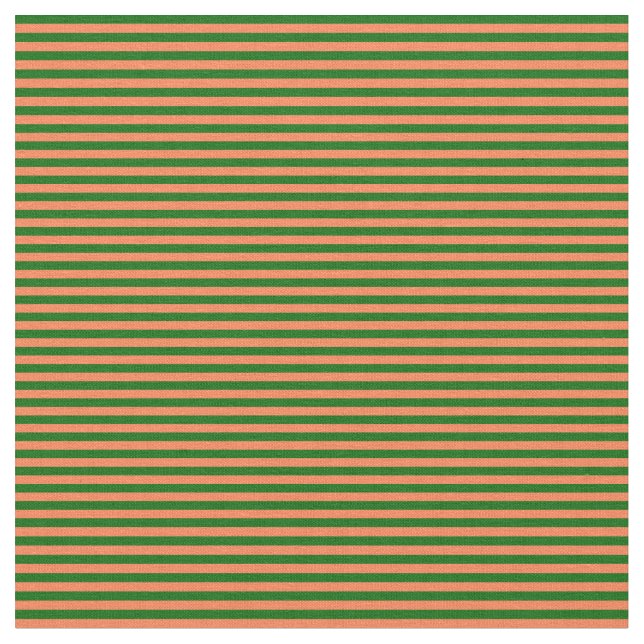 Tecido Padrão verde escura e coral riscado (Detalhe)