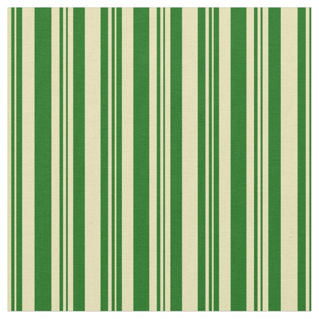Tecido Padrão Verde Escuro e Faixa de Tom com Striped/Lin (Detalhe)