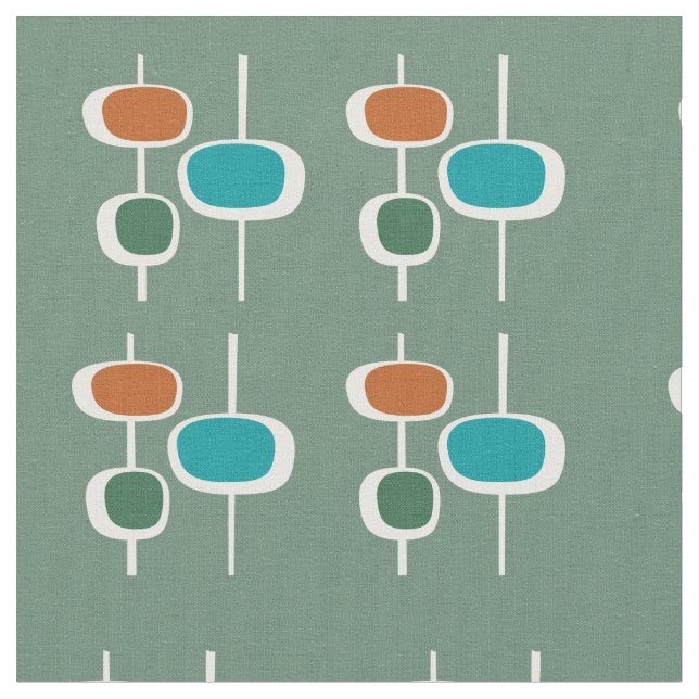 Tecido Padrão verde moderno de safra para amantes de retr (Detalhe)