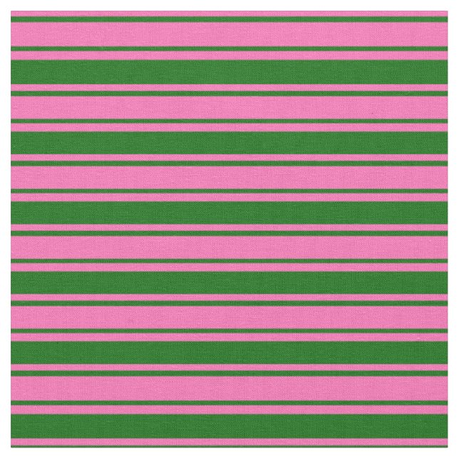 Tecido Padrão Verde Rosa Quente e Escuro das faixas (Detalhe)