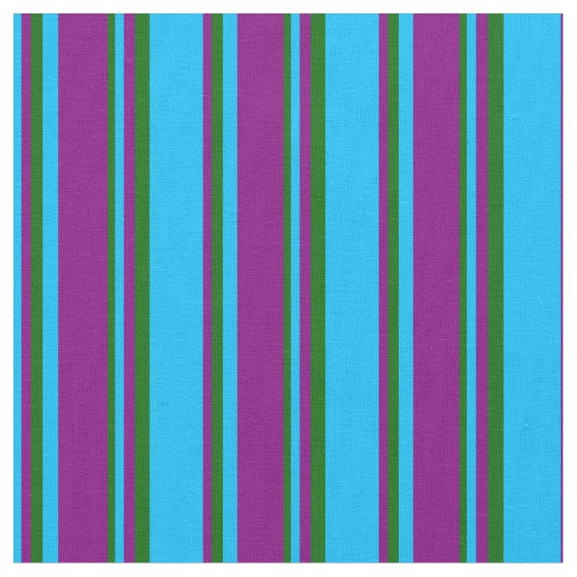 Tecido Padrão verde, roxo e azul escuro do céu profundo (Detalhe)