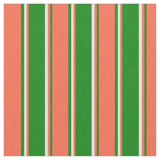 Tecido Padrão verde, vermelho e amarelo claro de faixas (Detalhe)