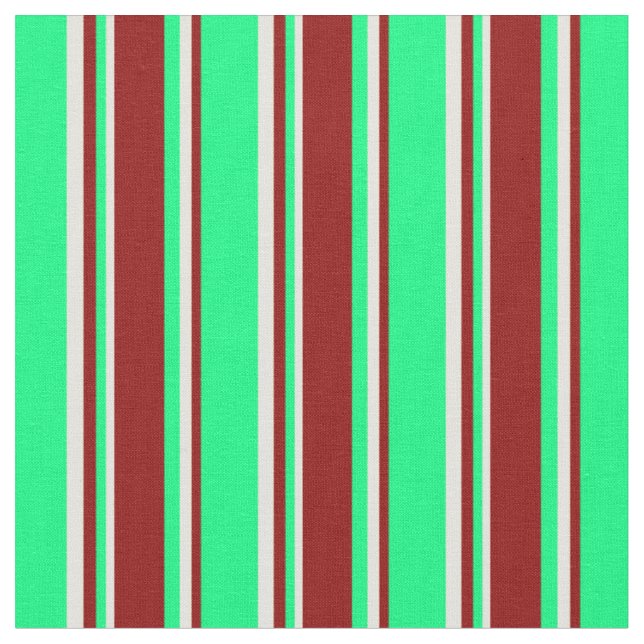 Tecido Padrão Verde, Vermelho Escuro e Amarelo Claro (Detalhe)
