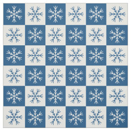 Tecido Padrão Verificado do Floco de Neve Branco Azul