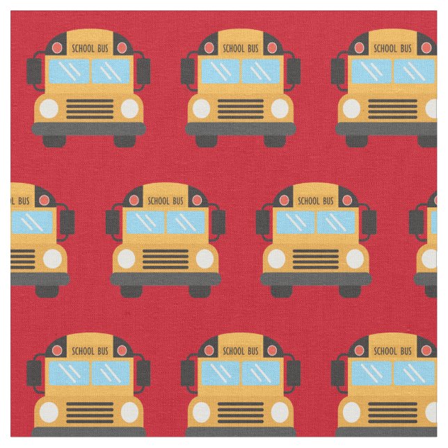 Tecido Padrão Vermelho de Ônibus Escolar Bonito (Detalhe)