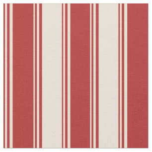 Tecido Padrão vermelho e bisque colado, listrado