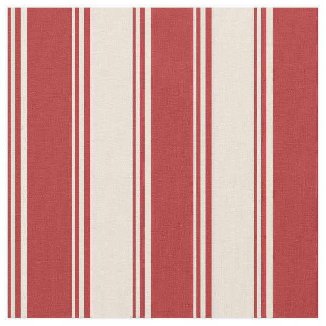 Tecido Padrão vermelho e bisque colado, listrado (Detalhe)
