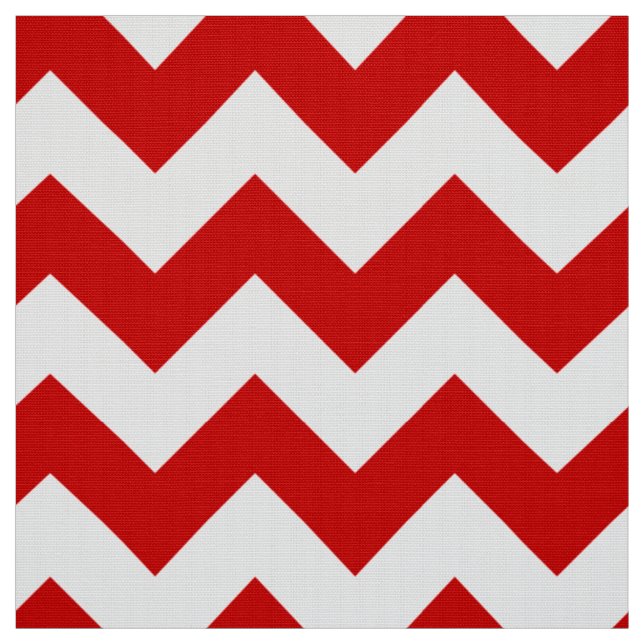 Tecido Padrão vermelho e branco Chevron Zigzag (Modelo)