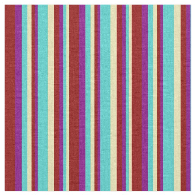 Tecido Padrão vermelho escuro, torquoise, roxo e vermelho (Detalhe)