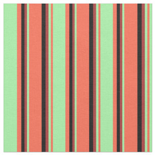 Tecido Padrão Vermelho, Verde, Marrom e Preto Striped/Li