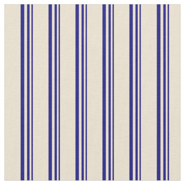 Tecido Padrão Vinculado a Azul e Beige (Detalhe)