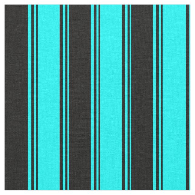 Tecido Padrão Vinculado Aqua e Preto (Detalhe)