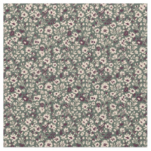 Tecido Padrão Vintage Floral Sprig dos Anos 1940 em Temát