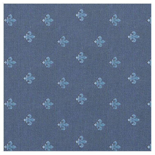 Tecido Padrão Vintage Francês Azul Fleur de Lis (Detalhe)