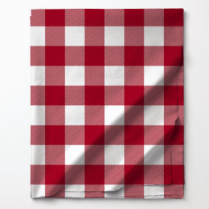 Tecido Padrão Xadrez Búfalo Vermelho e Branco