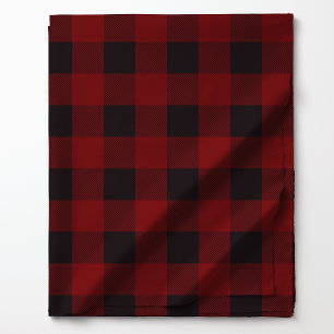 Tecido Padrão Xadrez Búfalo Vermelho e Preto