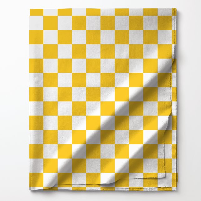 Tecido Padrão Xadrez Clássico Amarelo e Branco (Criador carregado)