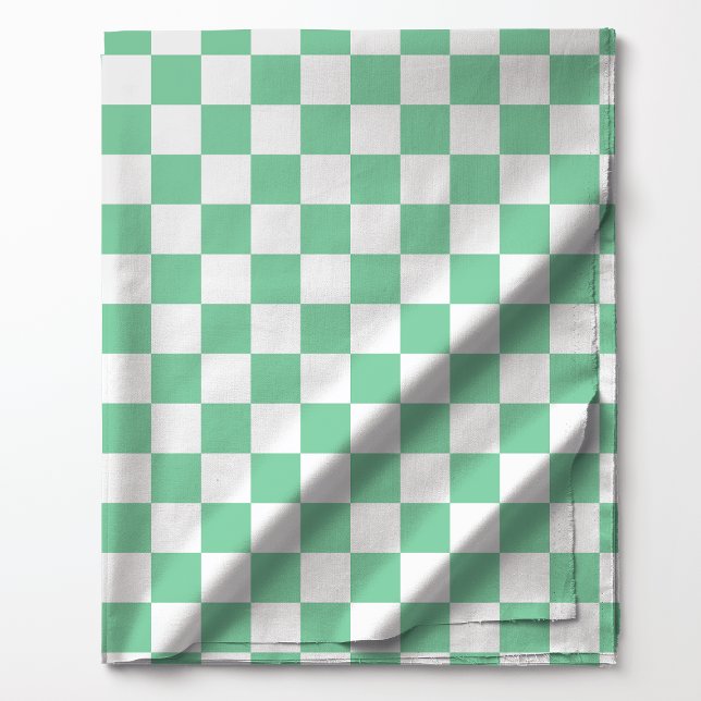Tecido Padrão Xadrez Clássico Verde Menta e Branco (Criador carregado)